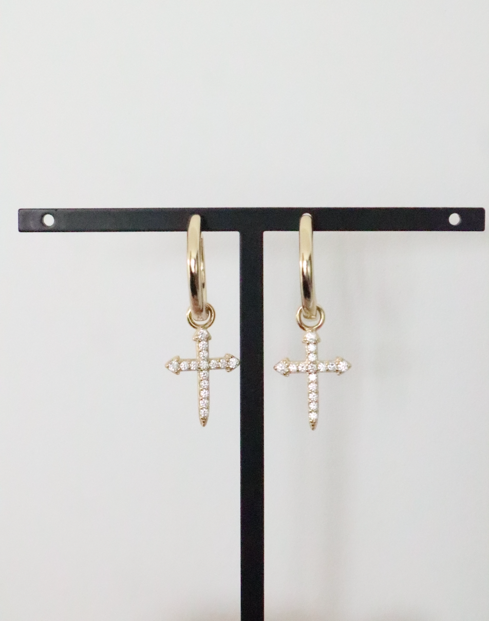 CROSS ME EARRINGS GOLD PLATED