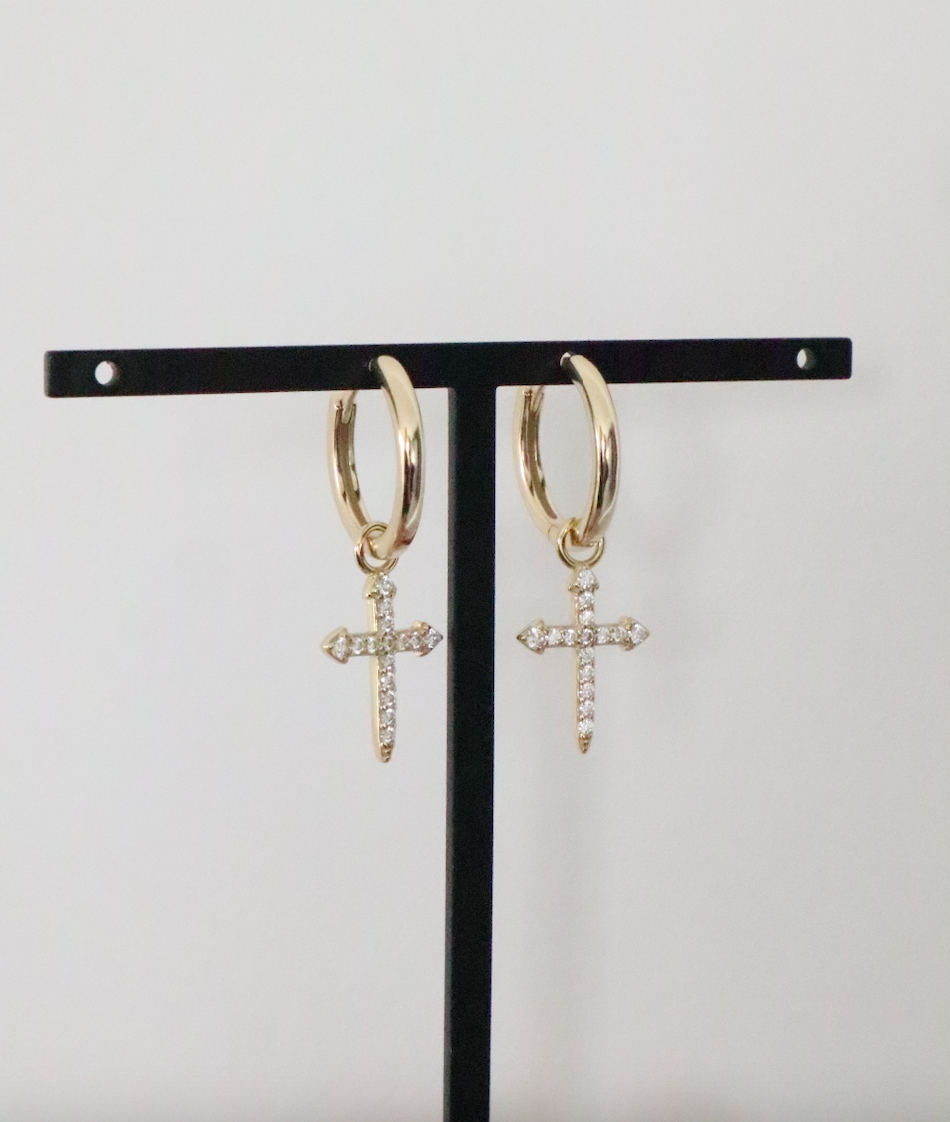 CROSS ME EARRINGS GOLD PLATED