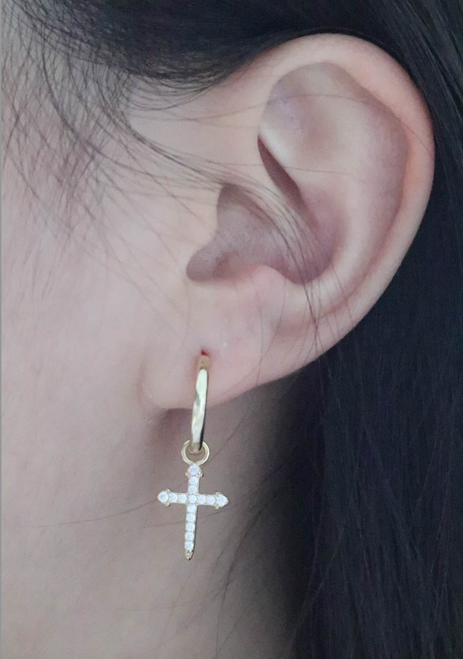 CROSS ME EARRINGS GOLD PLATED